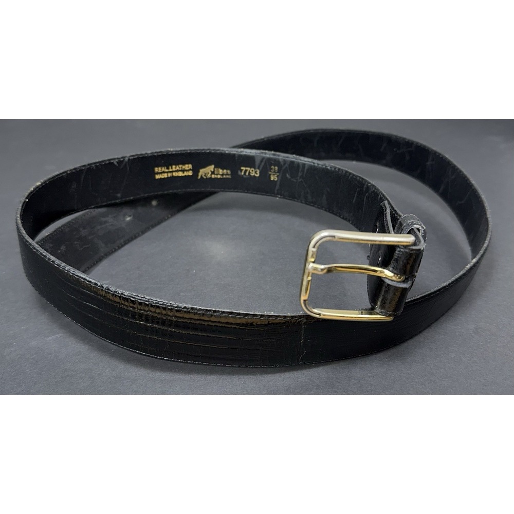 IBEX England 7793 real‎ leather black belt size 38/95 1" Wide